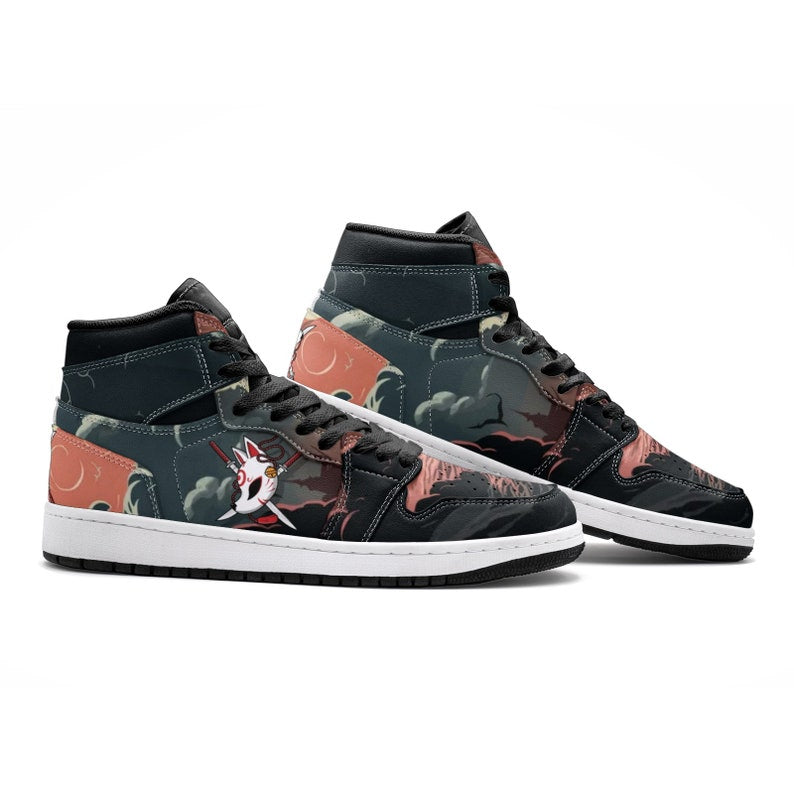 Anime Sneakers, Kitsune, Samurai, Katana, Unisex Sneaker TR