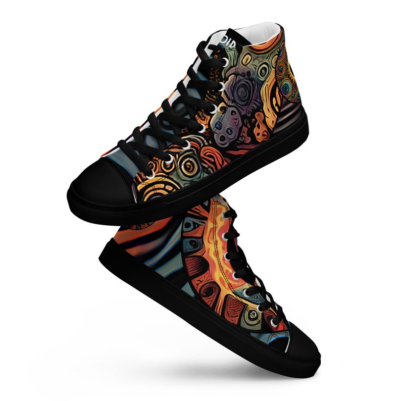 Trippy Shoes High Top Canvas Festival Wear Art Psychedelic Hippie