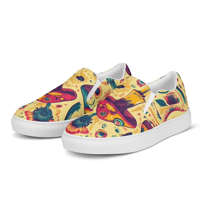 Magic Mushroom Psychedelic Trippy Hippie Art Sneakers