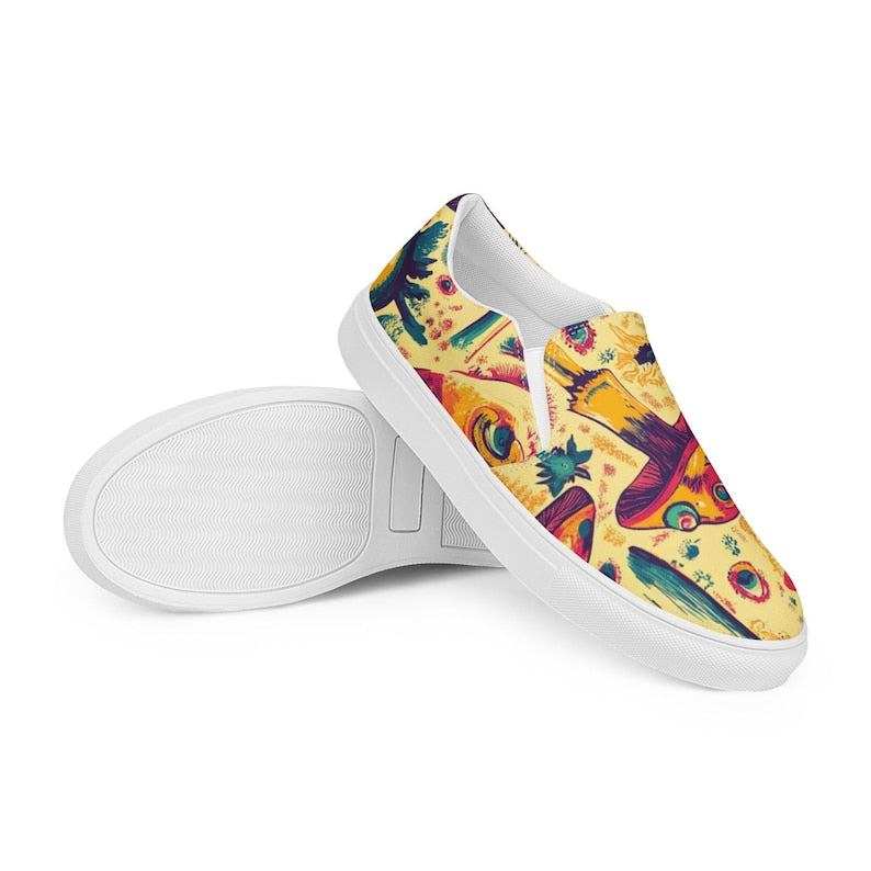 Magic Mushroom Psychedelic Trippy Hippie Art Sneakers