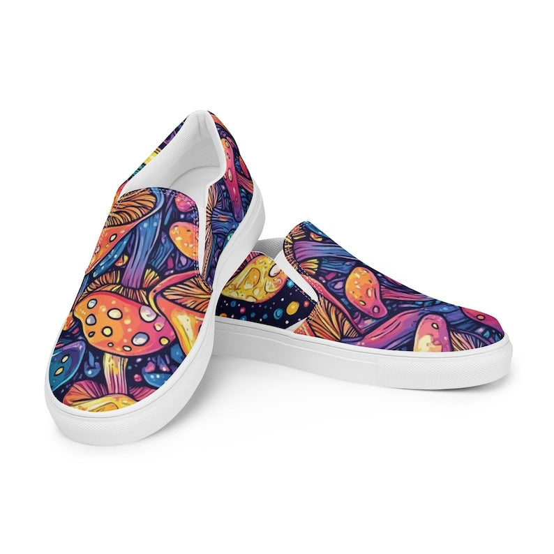 Shoe Magic Mushroom Psychedelic Trippy Hippie Art Sneakers