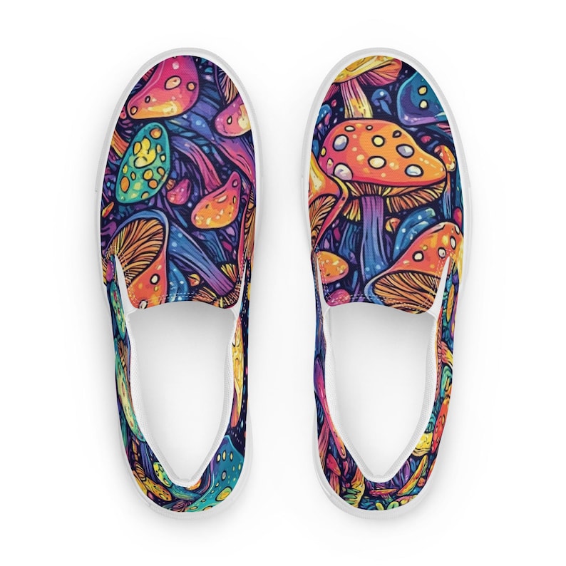 Shoe Magic Mushroom Psychedelic Trippy Hippie Art Sneakers