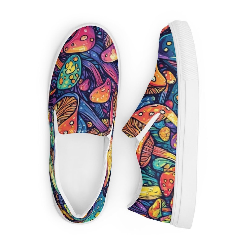 Shoe Magic Mushroom Psychedelic Trippy Hippie Art Sneakers