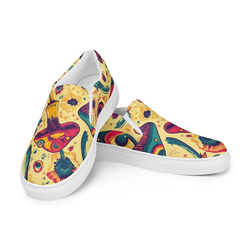 Magic Mushroom Psychedelic Trippy Hippie Art Sneakers