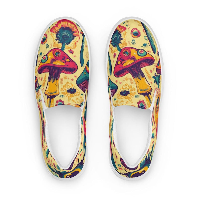 Magic Mushroom Psychedelic Trippy Hippie Art Sneakers