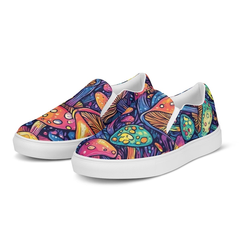 Shoe Magic Mushroom Psychedelic Trippy Hippie Art Sneakers