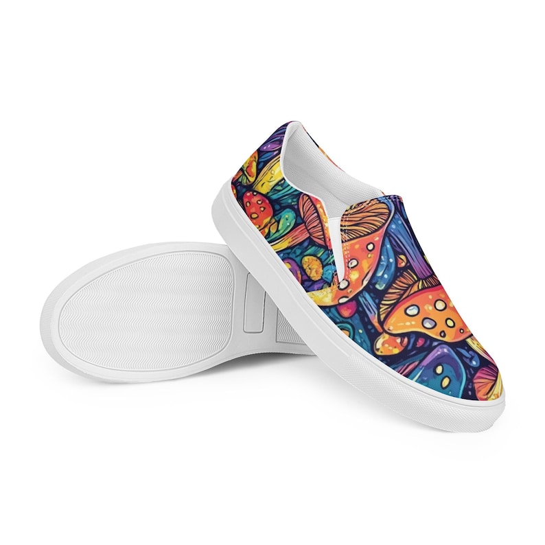 Shoe Magic Mushroom Psychedelic Trippy Hippie Art Sneakers